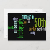 第50回バースデーパーティー招待状 インビテーションポストカード (正面/裏面)