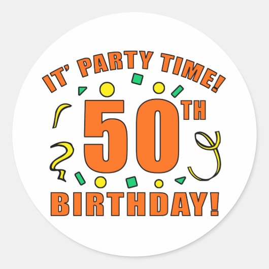 第50回バースデーパーティー時間 ラウンドシール (正面)