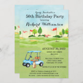 第50回バースデーパーティー男子ゴルフテーマパーティー 招待状 (正面/裏面)
