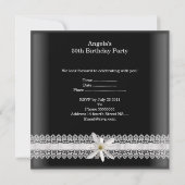 第50回バースデーパーティー白黒フラワーレース 招待状 (裏面)