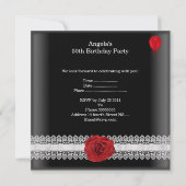 第50回バースデーパーティー白黒レッドローズ 招待状 (裏面)