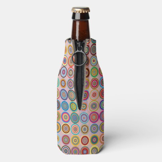 第50回バースデーパーティー素晴らしいピンクモダンサークル ボトルクーラー (ボトル裏面)