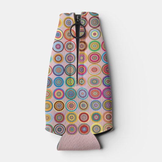 第50回バースデーパーティー素晴らしいピンクモダンサークル ボトルクーラー (裏面)