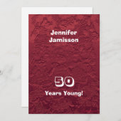 第50回バースデーパーティー赤いぼろの人形の名前、 招待状 (正面/裏面)