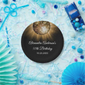 第50回バースデーパーティー金ゴールドディスコボール ペーパープレート (パーティー)