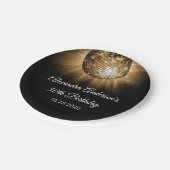 第50回バースデーパーティー金ゴールドディスコボール ペーパープレート (アングル)