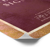 第50回バースデーパーティー金ゴールド&ピンクカスタム色サイン ポスター (角)