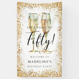 第50回バースデーパーティー金ゴールド 横断幕