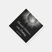 第50回バースデーパーティー銀ディスコボール スタンダードカクテルナプキン (角)