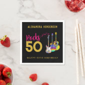 第50回バースデーパーティー音楽ギターロック50 スタンダードカクテルナプキン (インサイチュ)