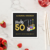 第50回バースデーパーティー音楽ギターロック50 スタンダードカクテルナプキン (インサイチュ)