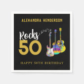 第50回バースデーパーティー音楽ギターロック50 スタンダードカクテルナプキン (正面)