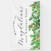 第50回バースデーパーティー12月誕生フラワーウェルカム 横断幕 (縦)