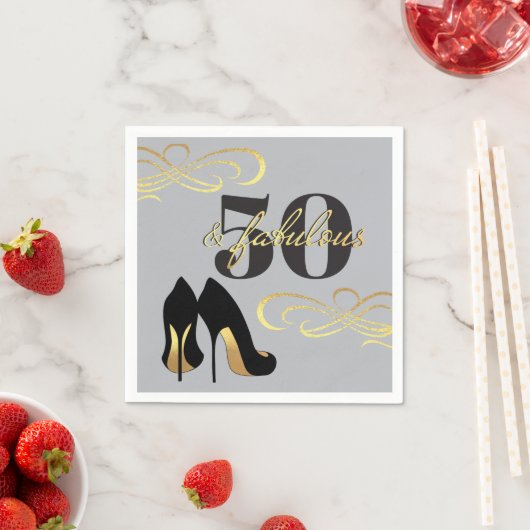 第50回バースデーパーティー50と素晴らしい スタンダードカクテルナプキン (インサイチュ)