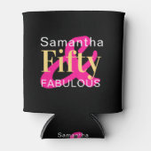 第50回バースデーパーティー50パーソナライズされたファブラス 缶クーラー (正面)