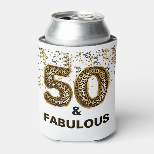 第50回バースデーパーティー50歳と素晴らしいヒョウ 缶クーラー (缶正面)