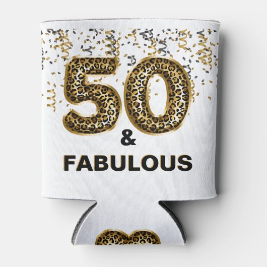 第50回バースデーパーティー50歳と素晴らしいヒョウ 缶クーラー (正面)