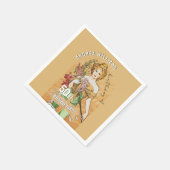 第50回バースデーパーティー，春女神，ヴィンテージアート スタンダードカクテルナプキン (角)