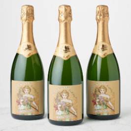 第50回バースデーパーティー,春女神,ヴィンテージアート スパークリングワインラベル