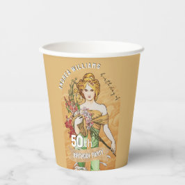 第50回バースデーパーティー，春女神，ヴィンテージアート 紙コップ