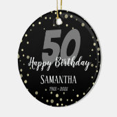 第50回バースデーパーティー(紙吹雪ブラック) セラミックオーナメント (左)