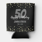 第50回バースデーパーティー(紙吹雪ブラック) 缶クーラー (正面)