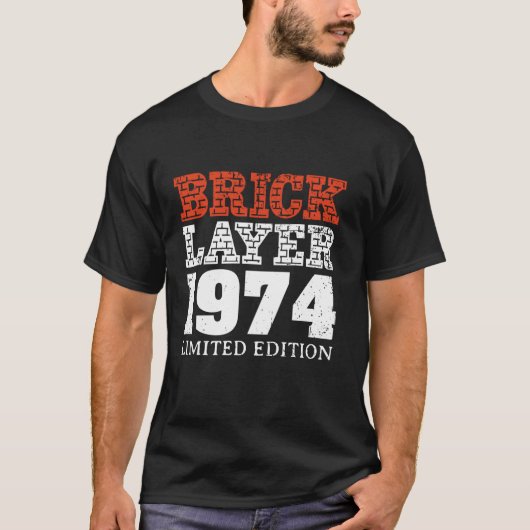 第50回バースデーパーティーBricklayer Master Builder 1974 Tシャツ (正面)