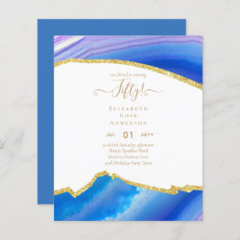 第50回バースデーパーティ招待状グリッターグラマー