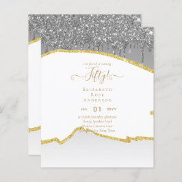 第50回バースデーパーティ招待状グリッターグラマー