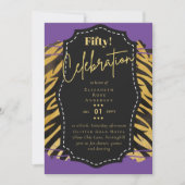 第50回バースデーパーティ招待状グリッターグラマー 招待状 (正面)