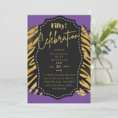 第50回バースデーパーティ招待状グリッターグラマー 招待状 (スタンド正面)