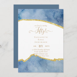 第50回バースデーパーティ招待状グリッターグラマー 招待状