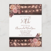 第50回バースデーパーティ素朴ストリングライト花模様P ポストカード (正面)