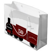 第50回パーソナライズされた蒸気列車誕生日 ラージペーパーバッグ (裏面アングル)