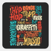 第50回ヒップホップグラフィティカセットヴィンテージR スクエアシール (正面)