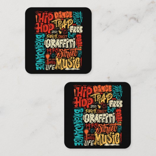 第50回ヒップホップグラフィティカセットヴィンテージR スクエア名刺 (正面/裏面)