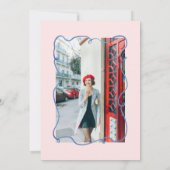 第50回ピンクカラフルシャンパン50枚フォト誕生日 招待状 (裏面)