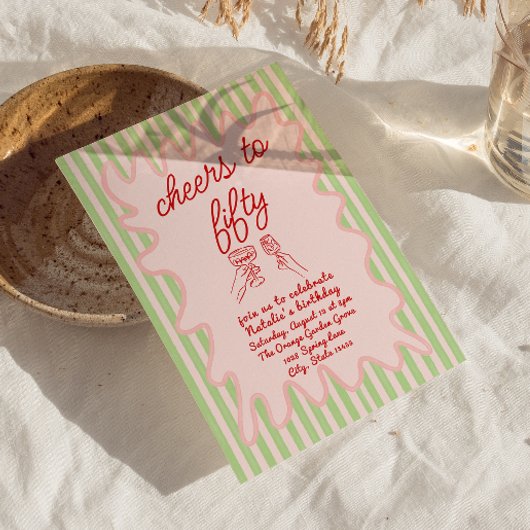 第50回ピンク描のカラフル誕生日 招待状