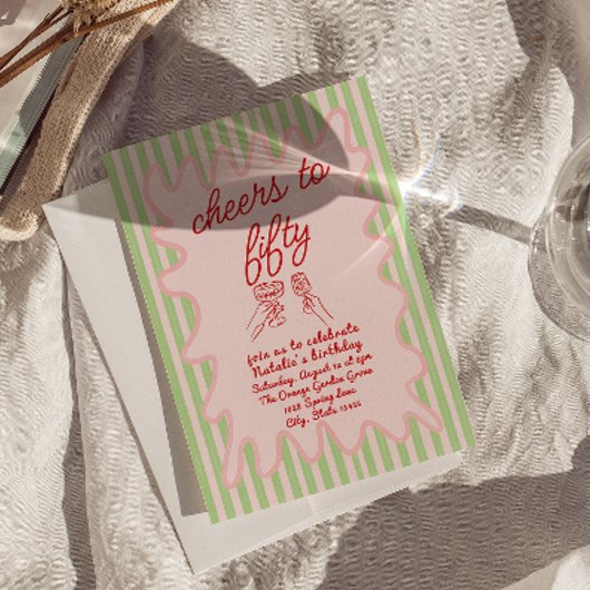 第50回ピンク描のカラフル誕生日 招待状