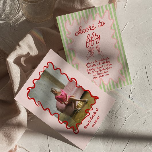 第50回ピンク描のカラフル誕生日 招待状