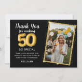 第50回モダン大人誕生日写真招待状 招待状 (正面)