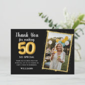 第50回モダン大人誕生日写真招待状 招待状 (スタンド正面)