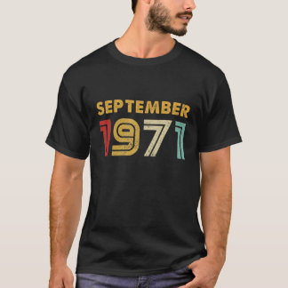 第50回ヴィンテージ誕生日1971年9月レトロ誕生日 Tシャツ