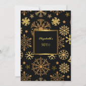 第50回冬の誕生日パーティー金ゴールドブラック招待状 招待状 (裏面)
