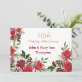 第50回冬季結婚記念日バラ招待状 招待状 (スタンド正面)