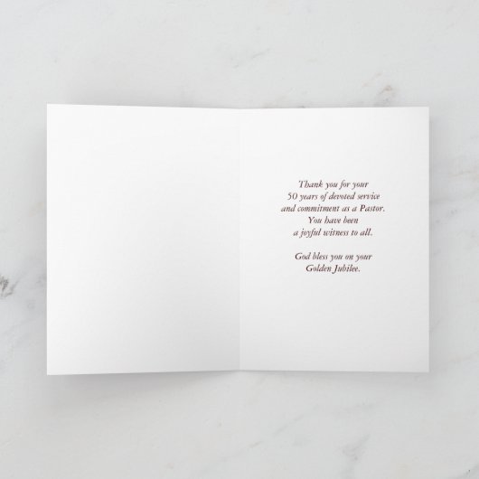 第50回叙勲記念日賛美の カード (内部)