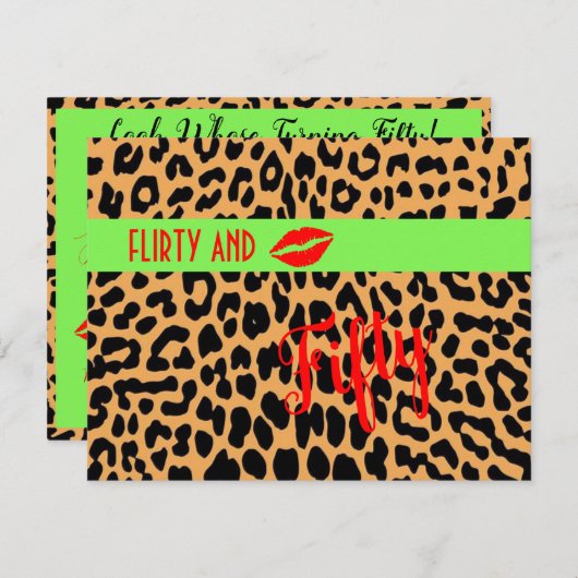 第50回気のあるそぶりをした50期誕生日パーティー 招待状 (正面/裏面)