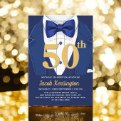 第50回海軍ブルーと金ゴールドタキシード誕生日イベント 招待状