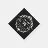 第50回白黒ヴィンテージテーマ誕生日 スタンダードカクテルナプキン (角)