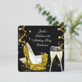 第50回素晴らしい金ゴールドグリッターハイヒール誕生日2 招待状 (スタンド正面)